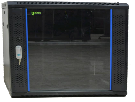 RackTech 9U 600x450 Wall Mount Server Rack Cabinet (Single Section) - Tempered Glass Door