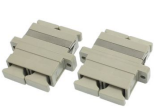 RT LINK SC to SC Duplex Multimode Fiber Optic Adapter with Flange & Screws, Grey